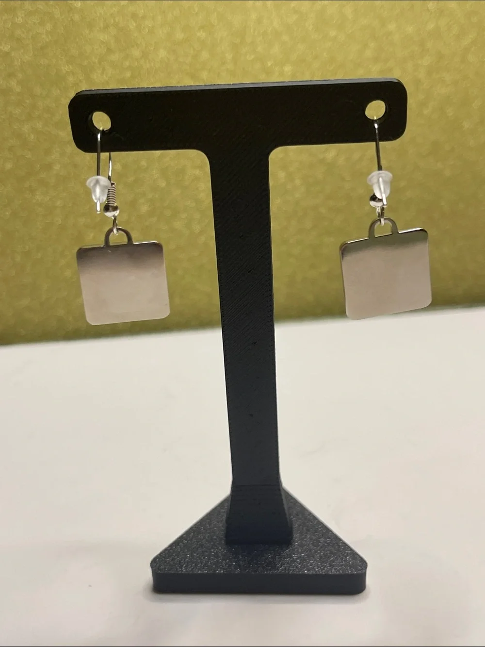 Coach Dark Green & Silver Logo Drop Earrings - Picture 3 of 6
